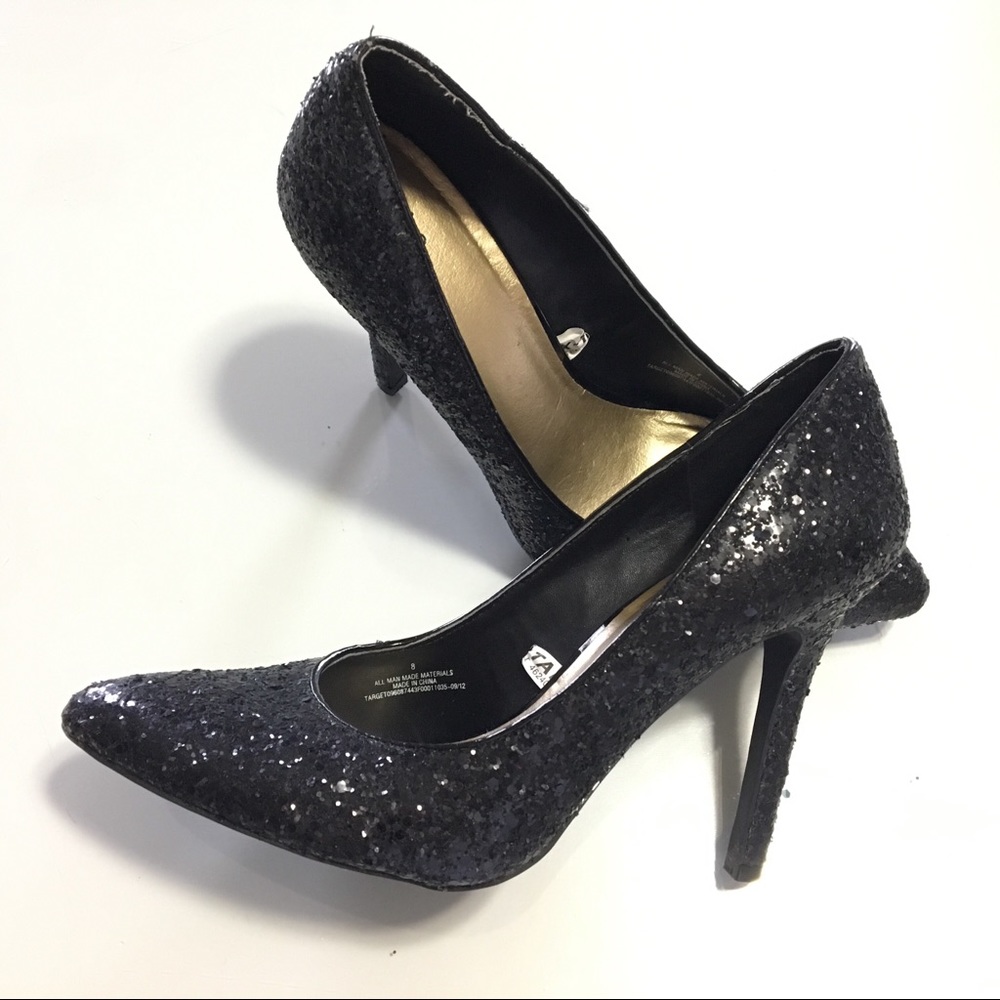 Mossimo Black Glitter Heels